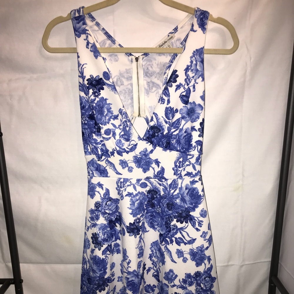 Charlotte Russe Floral Cut-Out Skater Dress